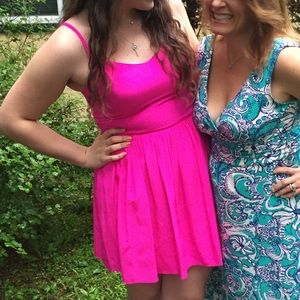 Amanda Uprichard Pink Satin Spaghetti Strap Dress L